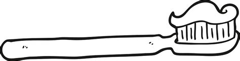 Black And White Cartoon Toothbrush stock illustrations.